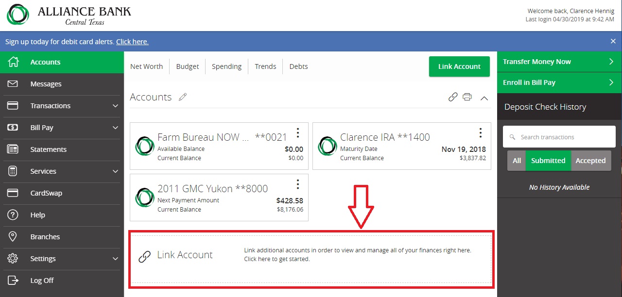 PFM Getting Started Alliance Bank Central Texas