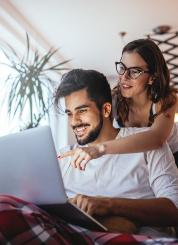 Couple on the computer together