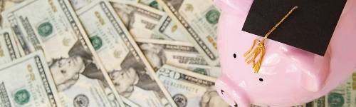 Piggy bank and cash