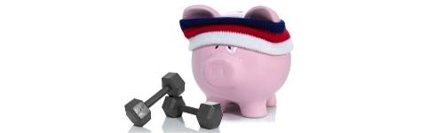 Piggy bank with weights