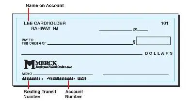 routing number check example