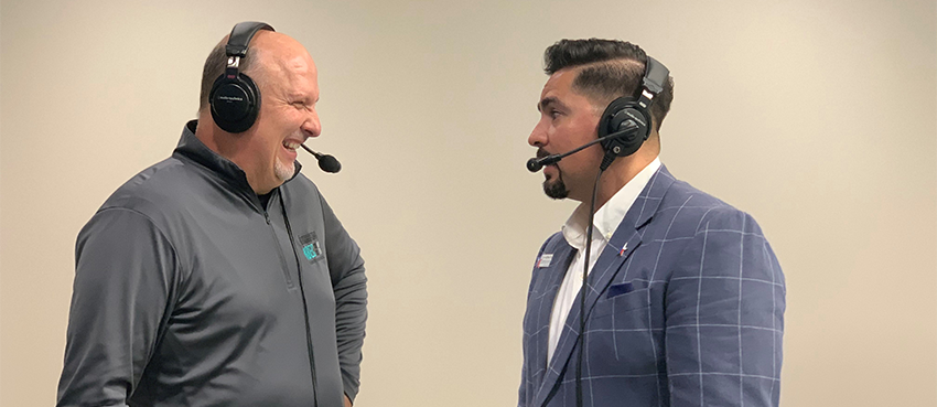 KBEC radio host interviews CNB&T employee Alfred Vega about the Waxahachie branch's grand opening