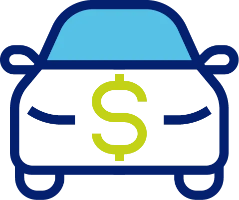Car with dollar sign